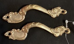 Cast Iron Gold Finish Drawer Pulls Set of 2 NEW