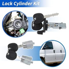 Ignition Lock Cylinder and Door Lock Cylinder with 2 Keys for Chevrolet