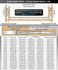 Heavy Duty Locking Drawer Slides 12-60 Inch, 500 Lbs Capacity, Full Extension