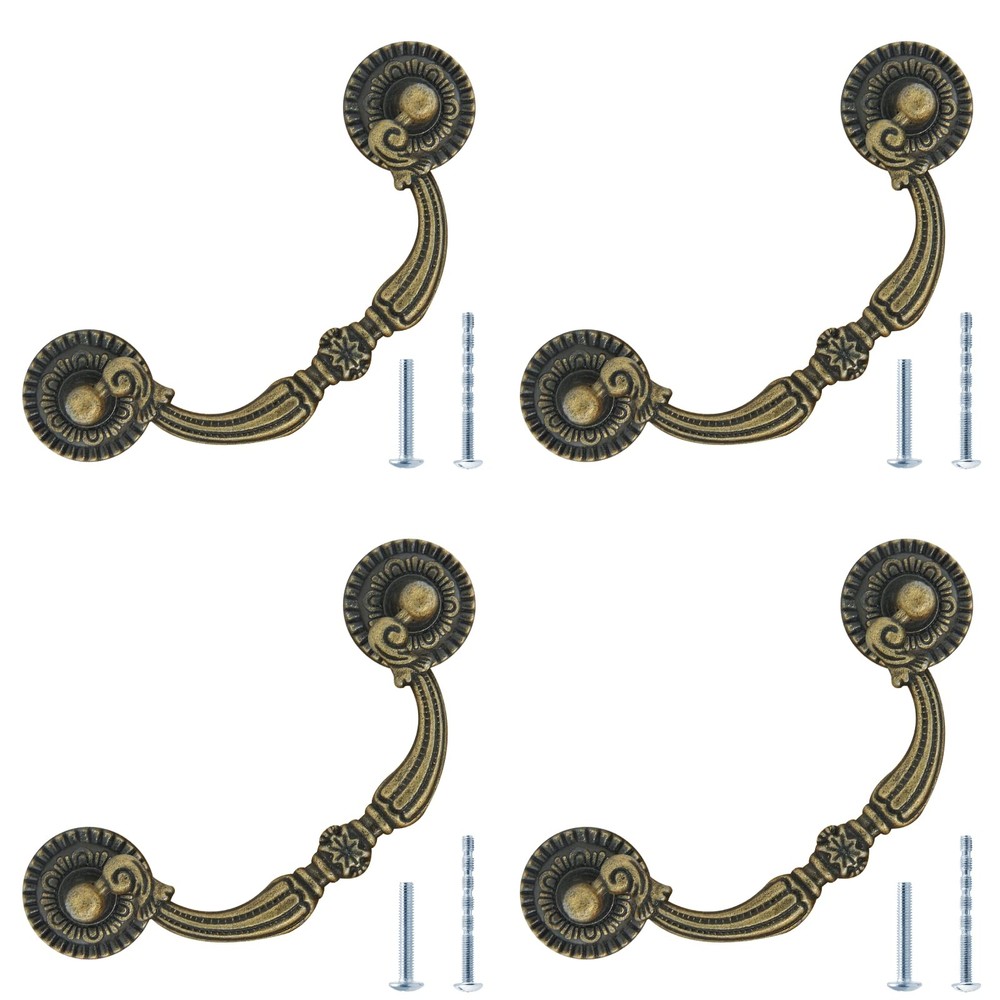 Moicstiy 4Pcs 3 Inch Hole Center Vintage Drop 2.5 Center, Bronze