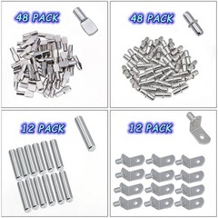 120Pcs Shelf Pins Kit4 Styles Nickel Plated Shelf Support Pegs Plated Shelf Pin