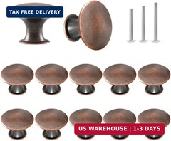 12x Copper Cabinet Knobs Oil Rubbed Drawer Dresser Knobs Round Antique Doorknob
