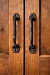 1 RUSTIC Cast Iron Barn Handles Gate Pull Shed Door Handles Fancy Drawer Pulls