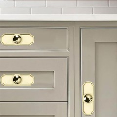 10-Pack Heavy Duty Solid Backplate for Cabinet Knobs Polished Brass Drawer Kn…