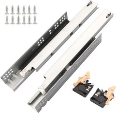 Undermount Soft Close Drawer Slides, 22 Inch, 100lb Capacity – 6 Pairs