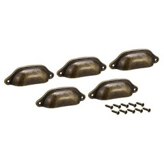 Cup Drawer Pull Kitchen cabinet Handles Bronze Tone 83mm Hole Centers 5pcs