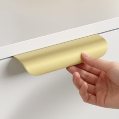 12 PCS 5 Inch Gold Cabinet Handles Drawer Pulls Kitchen Finger Edge Flat