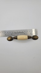 Set of 8 Used Amerock Barrel Ceramic Cabinet Drawer Pull Ivory Grandma Cottage