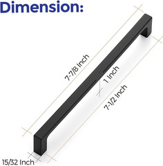 20 Pack 7-1/2 Inch Matte Black Kitchen Cabinet Handles Pulls