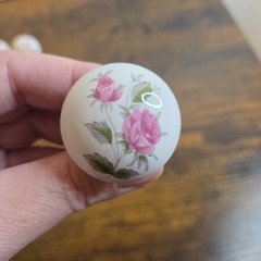 Vintage Shabby Chic Ceramic Pink Roses Cabinet Drawer Knobs Pulls Set of 7