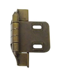 (12 Pack) Single 3/8″ Overlay Partial Wrap Self Closing Hinge Antique Brass