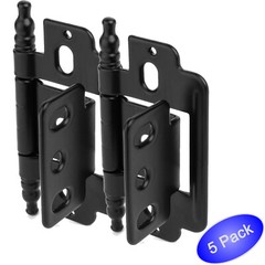 *5 Pack* Cosmas Flat Black Cabinet Hinge 3/4″ Full Inset Hinge 14280-FB