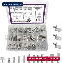WMYCONGCONG 150 PCS Shelf Bracket Pegs Kit, 7 Styles Shelf Pins Shelf Support Pe