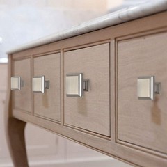 5 Pack Cabinet Knobs Brushed Nickel, Kitchen Cabinet Hardware Square Knobs, S…