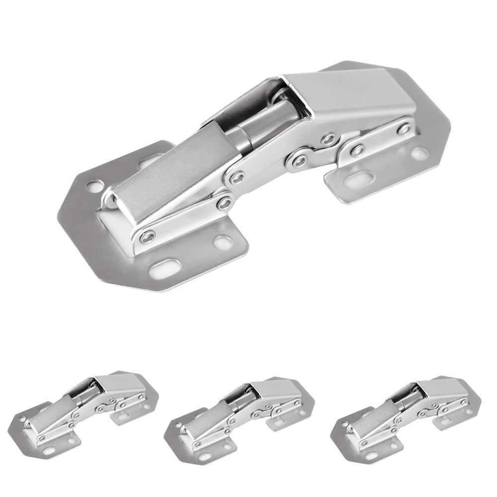 4-Pack Hidden Hinges for Cabinet Doors Frameless, Concealed Cabinet Hinges, Surf