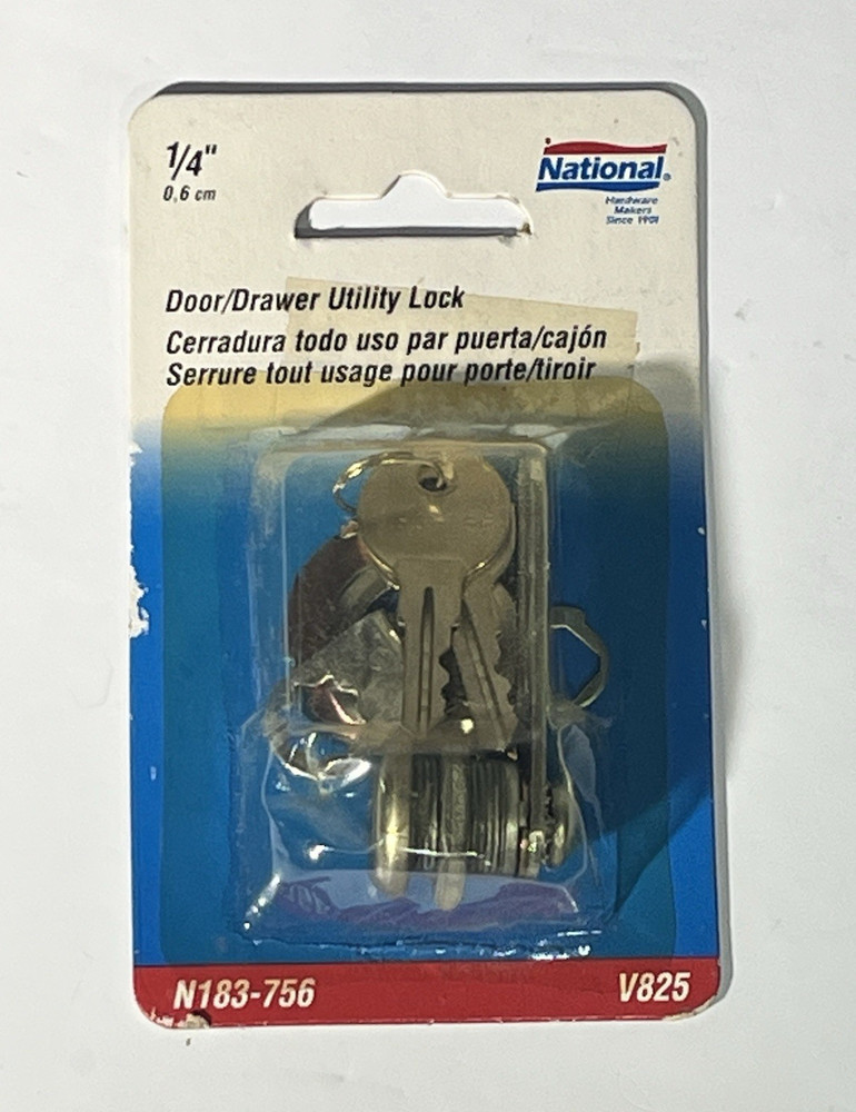 National N183-756 Door/Drawer Utility Lock Polished Silver Die-Cast, 2 Keys