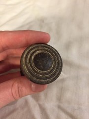 Vintage Antique Carved Dark Wood Round Knob Cabinet Drawer Pull 4.75cm