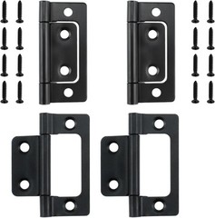 4-Pack Durable Non-Mortise Black Door Hinges – Easy Install, Rust-Resistant