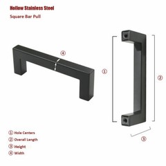 Lot of Matte Square Modern Cabinet Handles Pulls Kitchen Drawer Stainless Steel