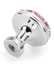 Pack Bling Cabinet Knobs, 1-1/5 inch (30mm) Round Crystal Diamond 4 Pink