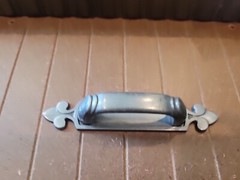 2.5in CC Backplate And Dover Pull In PEWTER Finish-NOS-Vintage Style-silver