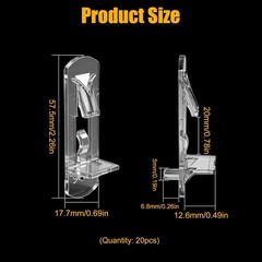 Plastic Locking Shelf Support Pegs, 5mm Self-Locking Shelf Pins for 3/4 inch (20