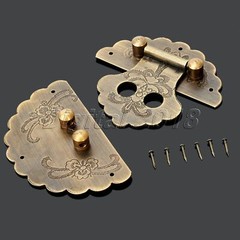 Antique Copper Furniture Hardware Trunk Handle Box Latch for Chest Padlock Brass