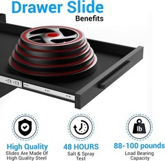2 PAIR – Homands Heavy Duty Full Extension Drawer Slides Steel 100lb 10”