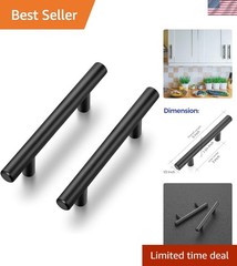 Elegant Matte Black Cabinet Handles, 5″ Length, 45 Pack – Modern Kitchen Pulls