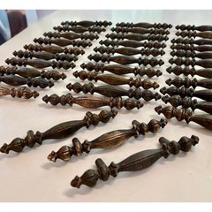 Vintage 1970s Spanish Mediterranean Brass Plated Cabinet Pulls 5-3/4” Lot of 34