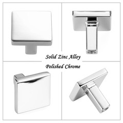 ASKANO 20x 1-1/8″ Square Polished Chrome Cabinet Knobs Drawer Pulls