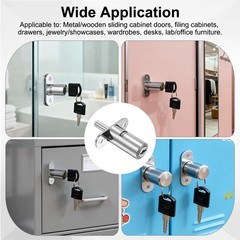 Drawer Desk Cabinet Push Plunger Lock 3/4″x1-9/16″ Cylinder Keyed Alike
