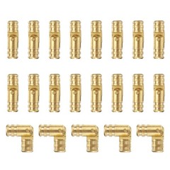 20Pack Invisible Barrel Hinges 5mm x 17mm Brass Concealed Hinge Gold