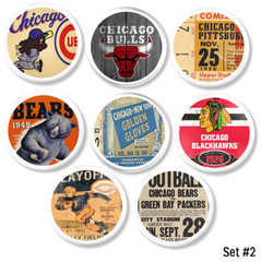 Vintage Chicago Sports Furniture Knob Bears Cubs Blackhawks Drawer Pull Handle