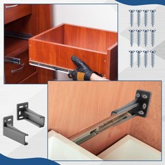 Chunful 2 Pair Rear Drawer Track Socket Back Plates Mounting Brackets Durable…