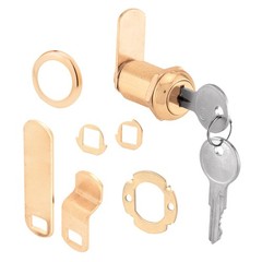 Prime-Line U 9946 Drawer and Cabinet Lock – Secure Important 13/16 in., Brass