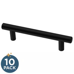 10-Pack Simple Bar 3-3/4 In. (96 Mm) Modern Matte Black Cabinet Drawer Pulls