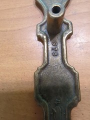 VINTAGE 12 BRASS GOTHIC CABINET/DRAWER -HANDLES/PULLS, 7 1/4” LONG, 3 ” HOLES