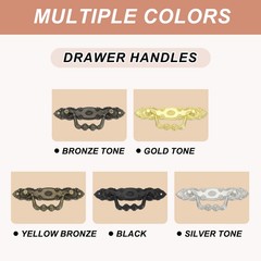 Vintage Decorative Handles 4 Pcs Handles with Screws Black