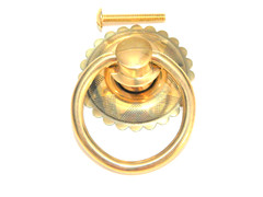 Ring Pull Solid Bright Brass With Backplate