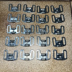 20-Qty Hinge Plates, Clip Face Frame Adapter Base Plate, Steel Serrated NOS