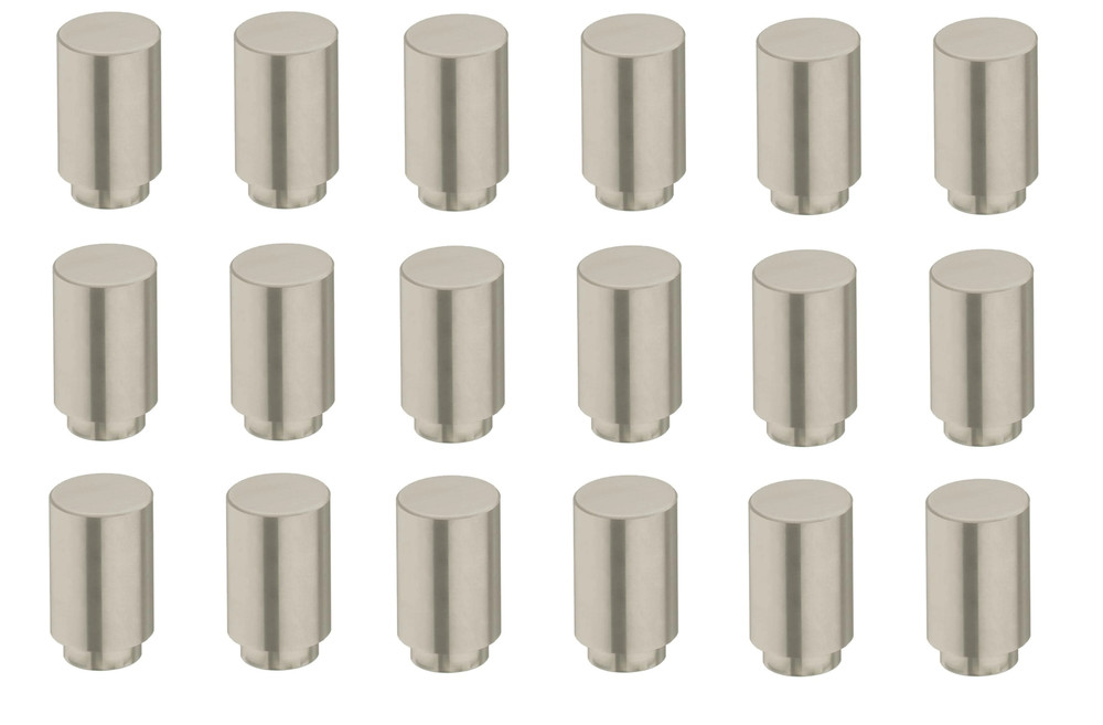18 Pack Schwinn Hardware 13/16″ Cylindrical Cabinet Knob | Satin Nickel | 59382
