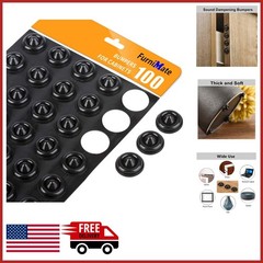 Soft Close Drawer Bumpers 100PCS Black Adhesive Pads for Cabinets and Furniture