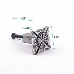 Iron Cabinet Knob Pewter Finish Target Design Cabinet Hardware Pack of 10