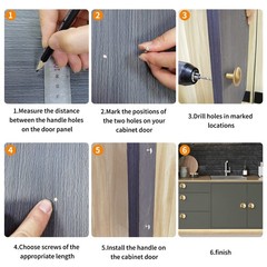6pack 1.65 inch Round Gold Cabinet knobs Large Brushed Oversize Pulls for Dra…