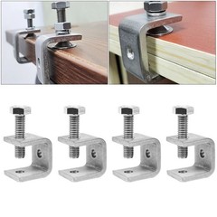 C-clamp Jaw U-shaped Clip Silver Stainless Steel Table Bracket With Screw
