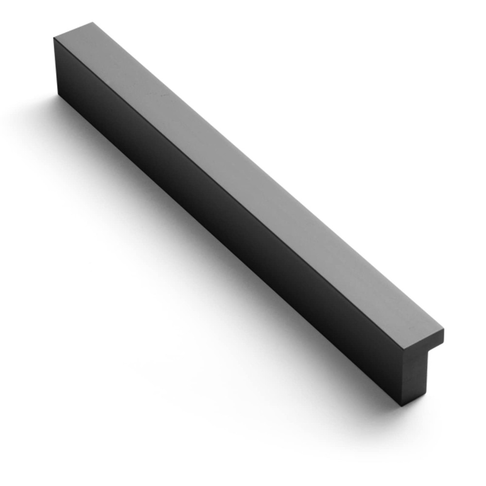 12 PCS Black Cabinet Handles Drawer Pulls 5 Inch 128mm Hole Centers Solid Core