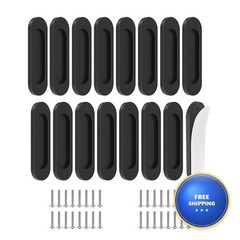 MeBantoo Adhesive Door Handles, 4 Inch Screen Door Handle, 16 Pack Black