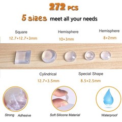 272 Pcs Clear Cabinet Door Bumpers Self Adhesive Noise Dampening Pads