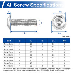 125Pcs Cabinet Pulls Knobs Screws, M4 Machine Screws Assortment Kit, M4X25/30/35